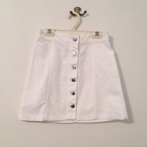 White denim a-line skirt